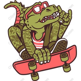 Cool Skateboarding Dinosaur