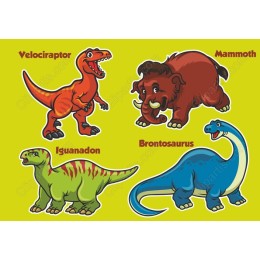 Kids' Cartoon Dinosaurs & Mammoth Collection