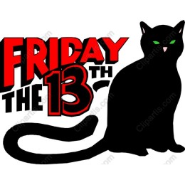 Spooky Friday the 13th Black Cat