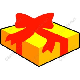 Cheerful Gift Box with Red Ribbon