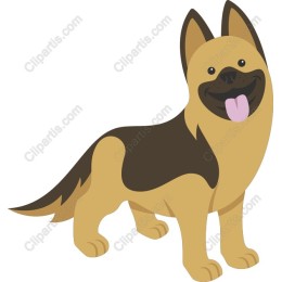 Joyful Cartoon German Shepherd