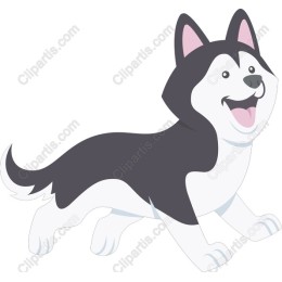 Playful Cartoon Siberian Husky