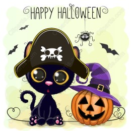 Adorable Pirate Cat Halloween