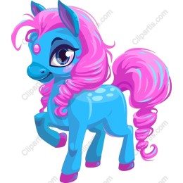 Blue Pony Whimsical