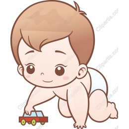 Charming Baby: Infant Crawling with Toy Car