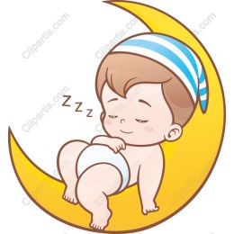 Sleeping Baby on Moon