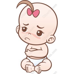 Cute Baby with Big Eyes and Bow