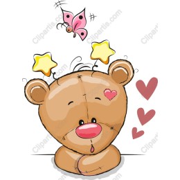 Adorable Teddy Bear with Butterfly