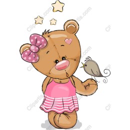 Cute Bear and Bird