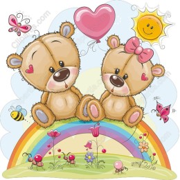 Cute Bears on Rainbow