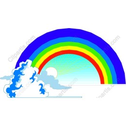 Vibrant Rainbow and Clouds