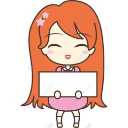 Cheerful Girl with Blank Sign