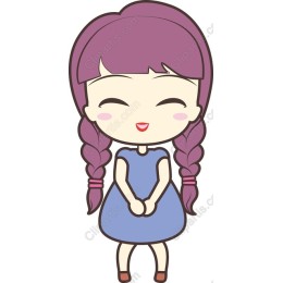 Cheerful Girl with Braids