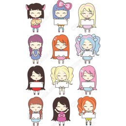 Cute Cartoon Girls Set