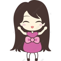 Cheerful Girl in Pink Dress