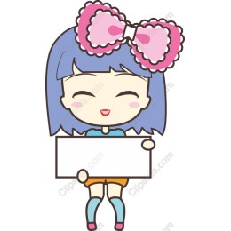Cheerful Girl with Sign