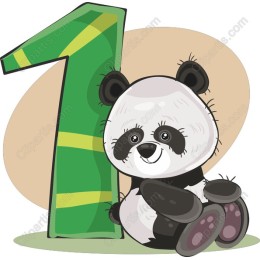 Adorable Panda with Number One