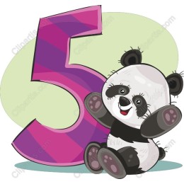 Panda with Number 5