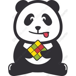 Playful Panda with Rubik's Cube