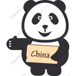 Cute Panda with China Sign