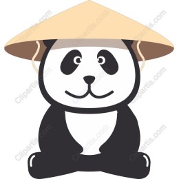 Panda with Conical Hat