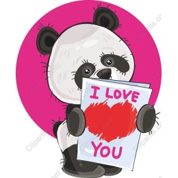 Adorable I Love You Panda