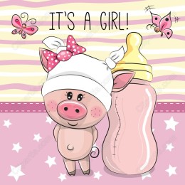 It's a Girl! Cute Piglet