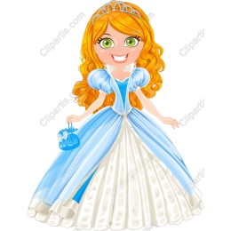 Charming Fairy Tale Girl in Blue Dress