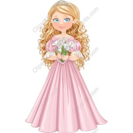 Charming Princess in Pink Gown