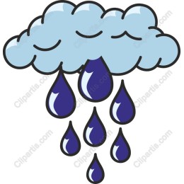 Cartoon Cloud with Raindrops