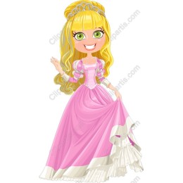 Charming Princess in Pink Gown