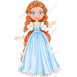 Charming Princess in Blue Dress