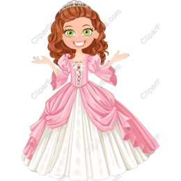 Charming Princess in Pink Gown