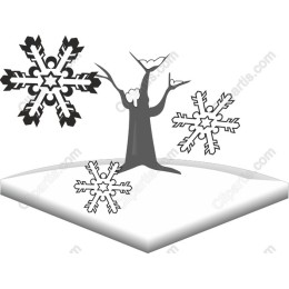Winter Wonderland Tree and Snowflakes