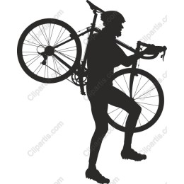 Cyclist Carrying Bicycle