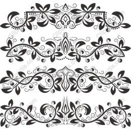 Ornamental Floral Borders Set