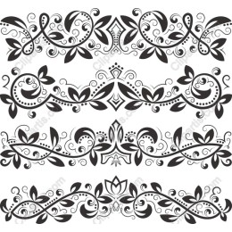 Elegant Ornate Floral Border Set