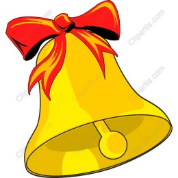 Festive Yellow Bell with Red Bow