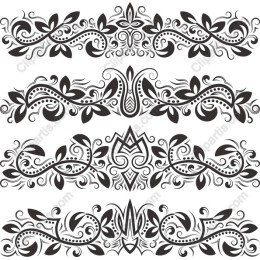 Elegant Floral Decorative Borders Set