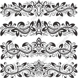 Ornamental Floral Borders Set