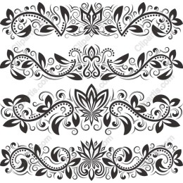 Floral Decorative Borders Set