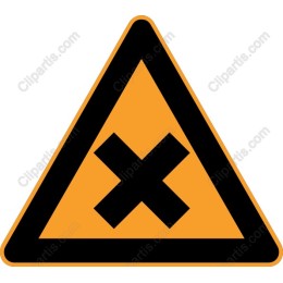 Caution Sign - Black Cross in Orange Triangle