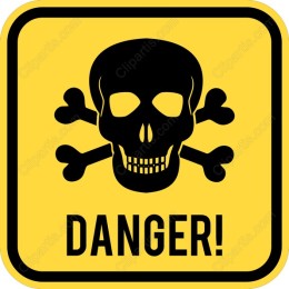 Bold Danger Skull and Crossbones