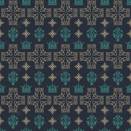 Regal Cross & Crown Pattern