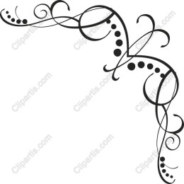 Elegant Black Swirl Decorative Corner