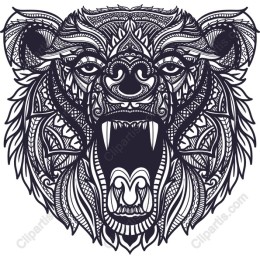 Intricate Bear Head