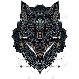 Intricate Wolf Head