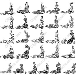 Elegant Black and White Ornamental Collection