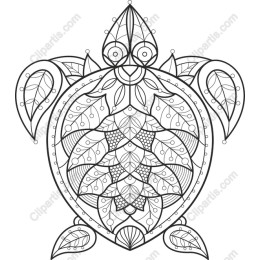 Intricate Turtle Line Art
