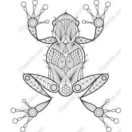 Elegant Frog Line Art